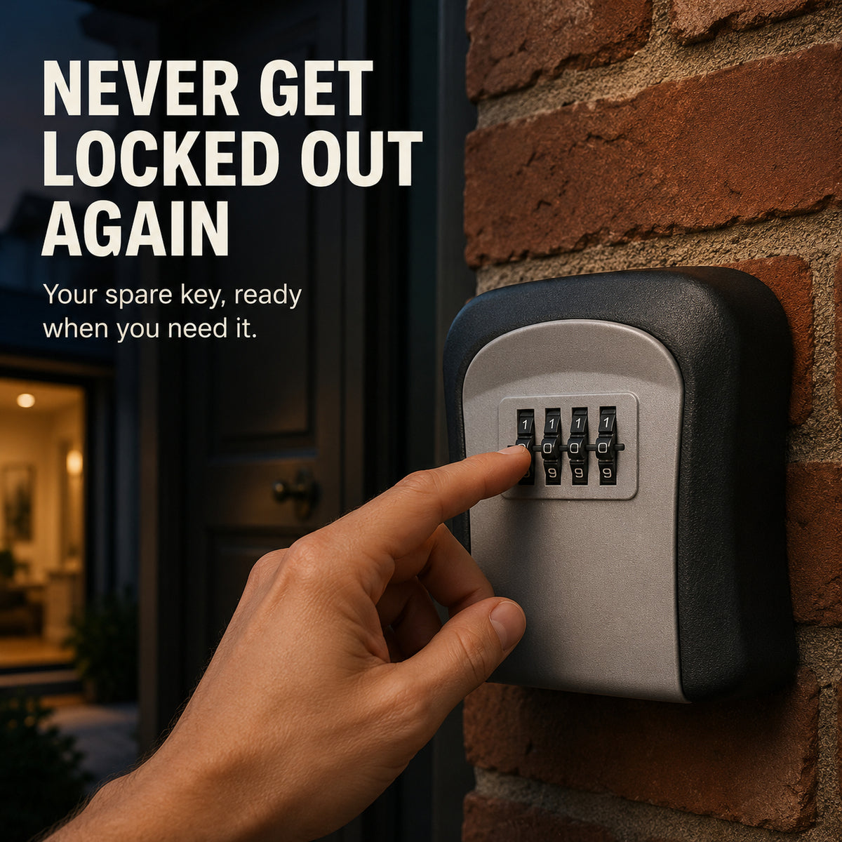 Nunca más te quedes fuera 🔐 | Caja de seguridad para llaves de montaje en pared de 4 dígitos