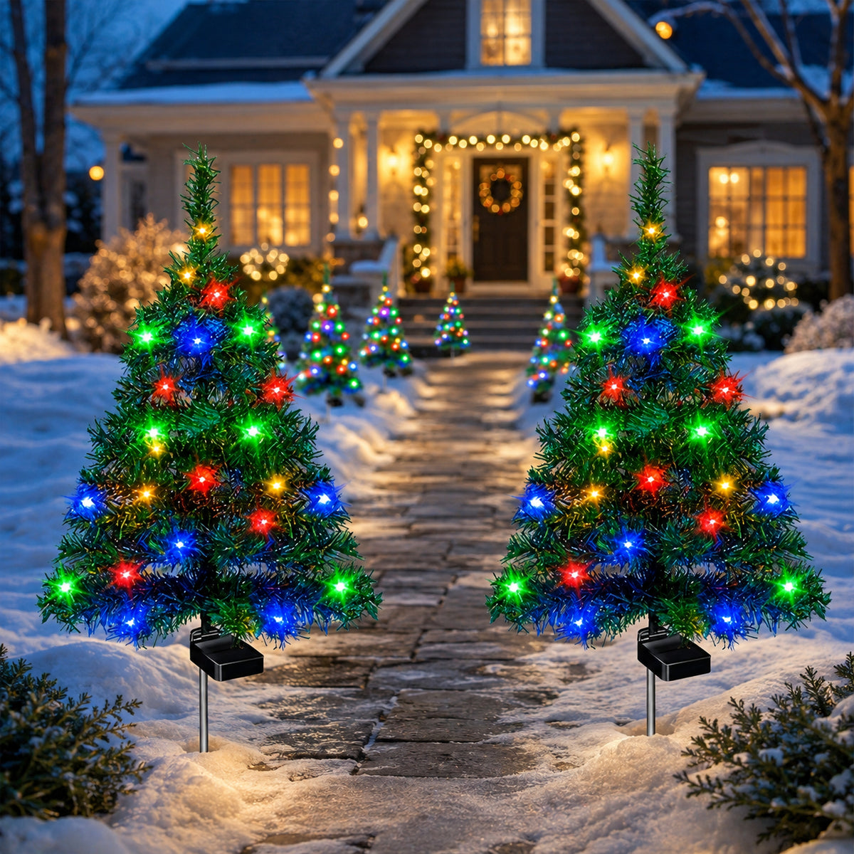 Último día 50% DTO.🎄Luces de árbol de Navidad solares 2026, decoración exterior impermeable