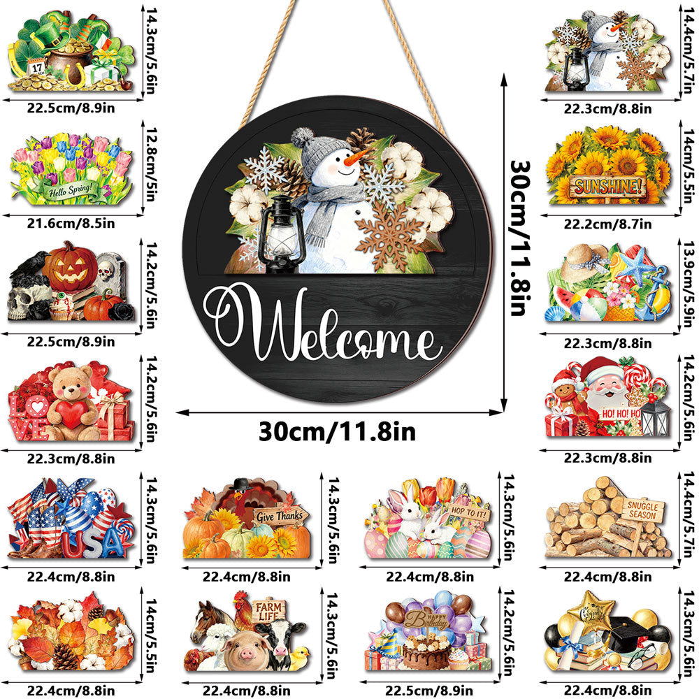 đ„ OFFRE Ă DURĂE LIMITĂE : -50 % â Panneau de bienvenue interchangeable de 16 piĂšces pour porte dâentrĂ©e