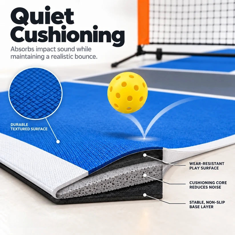 🎁Viral Favorite Restock: 60% Off This Week Only⚡️ - 🏓Portable Indoor Pickleball Court Kit | 2-Minute Setup | No Drilling | Quiet Cushioning