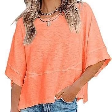 Oferta especial de verano: Camiseta de manga acampanada de color liso con paneles