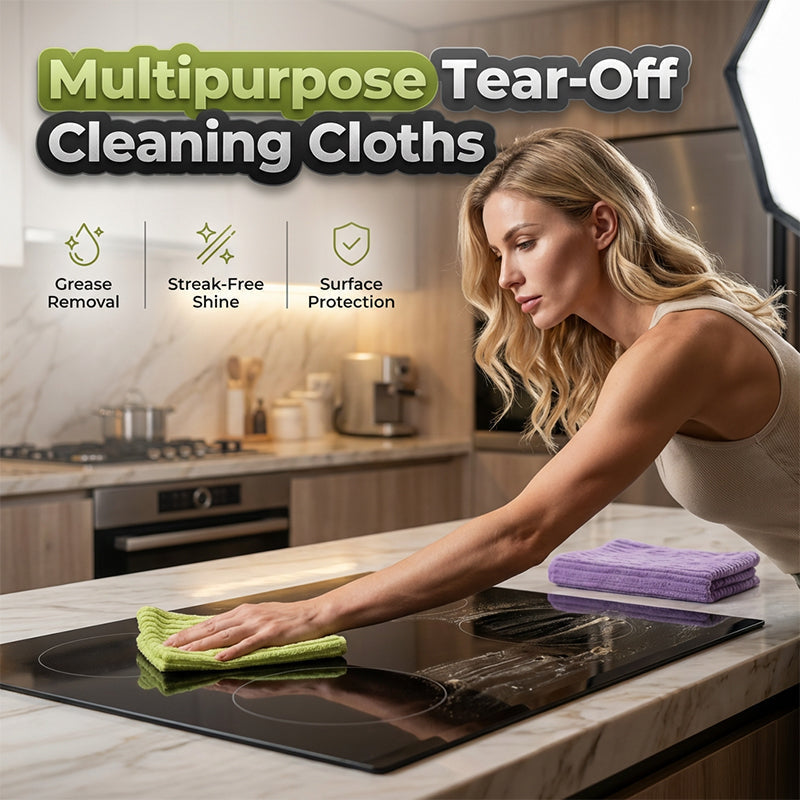 🔥LAST DAY 50% OFF🛒🔥20 PCS Tearable Antibacterial Cleaning Cloths, 10A-Grade Reusable Wet/Dry Lint-Free Rags