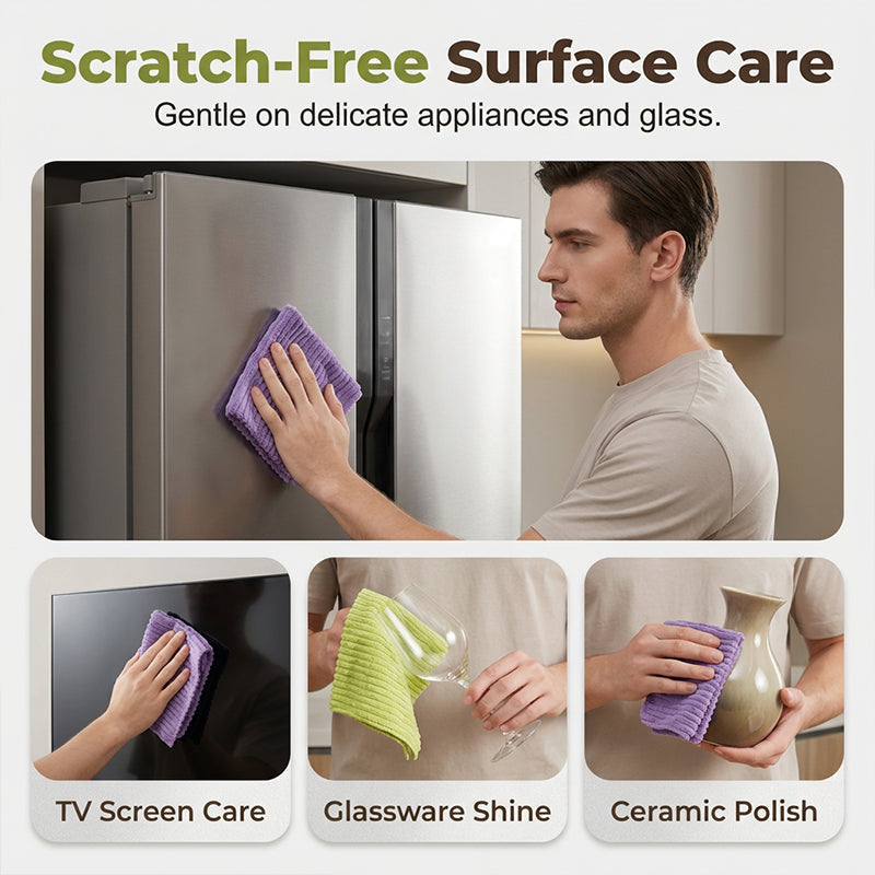 🔥LAST DAY 50% OFF🛒🔥20 PCS Tearable Antibacterial Cleaning Cloths, 10A-Grade Reusable Wet/Dry Lint-Free Rags