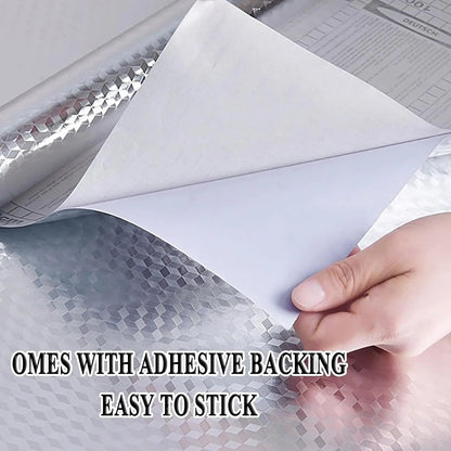 ✨Stainless Steel Kitchen Oil-Proof Adhesive Wallpaper Roll