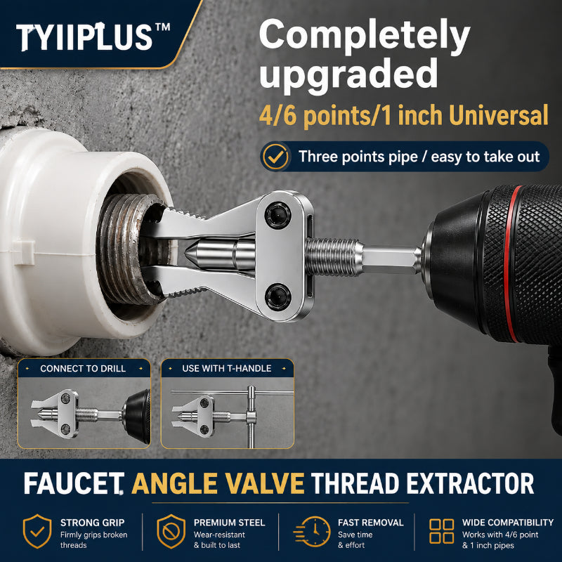 Drill-Powered Broken Pipe Thread Extractor – Universal 1/2", 3/4" & 1" Broken Pipe Nipple Remover Tool