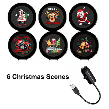 Plug-&-Play HD Christmas Projector – 6 or 10 Festive Scenes