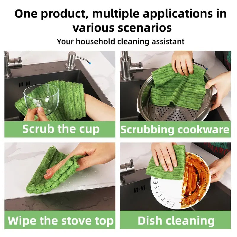 🔥LAST DAY 50% OFF🛒🔥20 PCS Tearable Antibacterial Cleaning Cloths, 10A-Grade Reusable Wet/Dry Lint-Free Rags