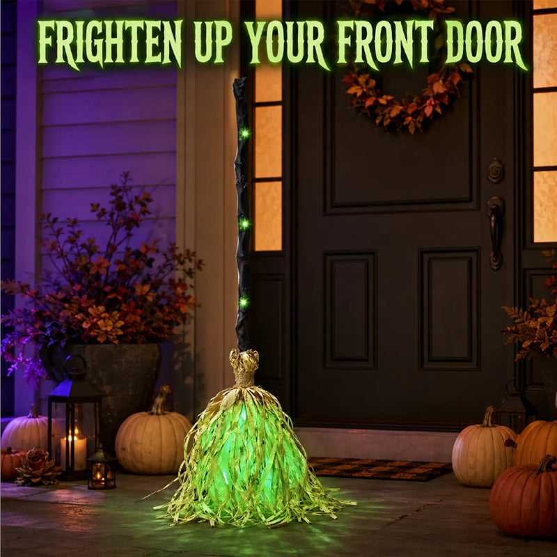🧹Animated Witch Broom Halloween Decoration with Lights and Sound🧙