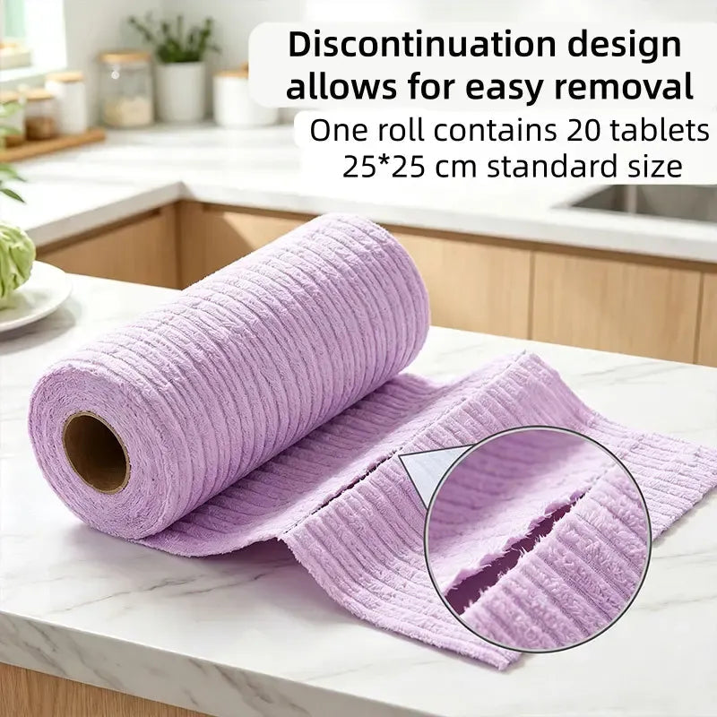 🔥LAST DAY 50% OFF🛒🔥20 PCS Tearable Antibacterial Cleaning Cloths, 10A-Grade Reusable Wet/Dry Lint-Free Rags