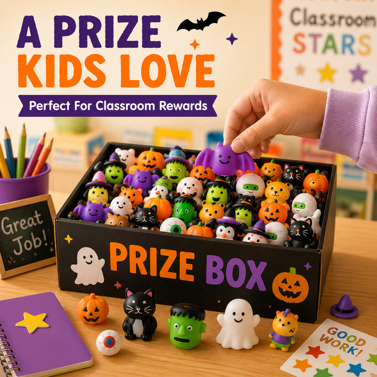 🎃 100PCS Halloween Mochi Squishy Toys – Cute Sensory Party Favors & Goodie Bag Fillers✨