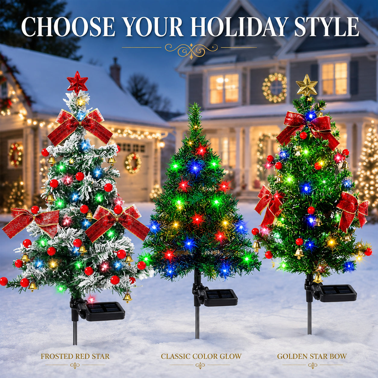 Last day 50%OFF🎄2026 Solar Christmas Trees Lights Outdoor Decoration Waterproof