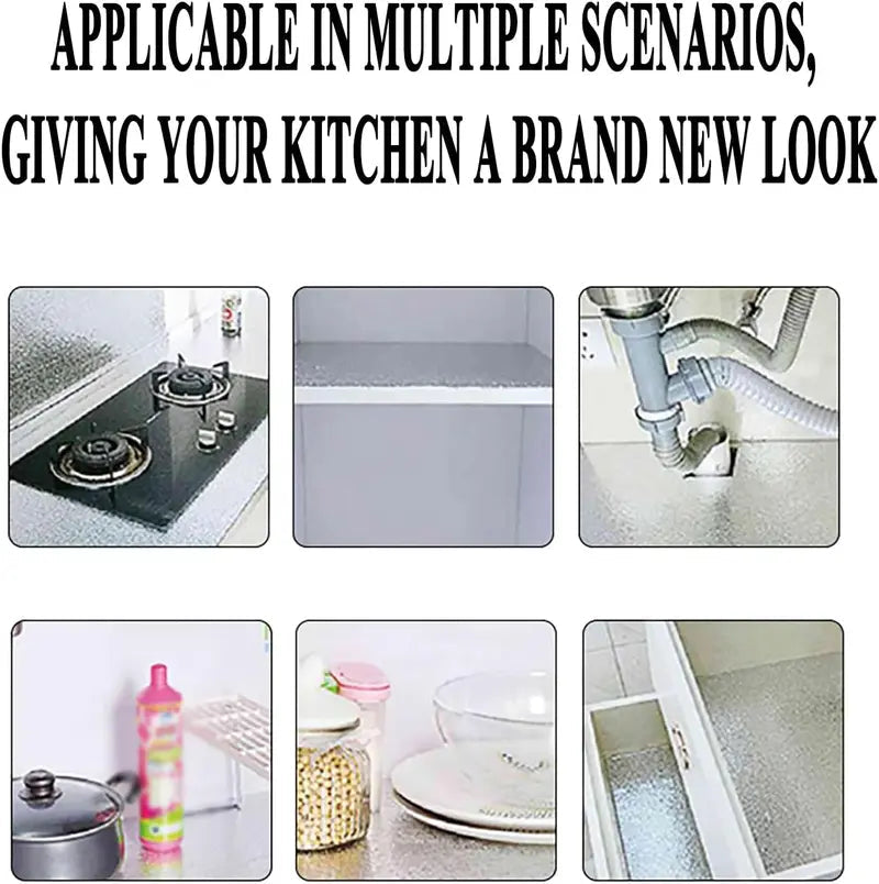 ✨Stainless Steel Kitchen Oil-Proof Adhesive Wallpaper Roll