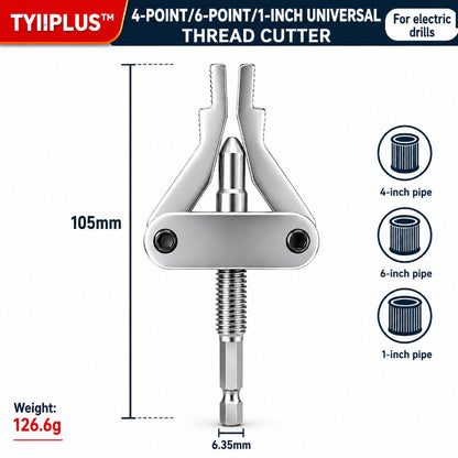 Drill-Powered Broken Pipe Thread Extractor – Universal 1/2", 3/4" & 1" Broken Pipe Nipple Remover Tool