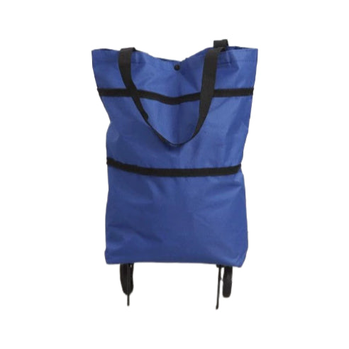 Foldable Shopping Trolley Bag with Wheels, Portable Reusable Grocery Tote, Lightweight Rolling Shopping Cart Bag with Carry Handles