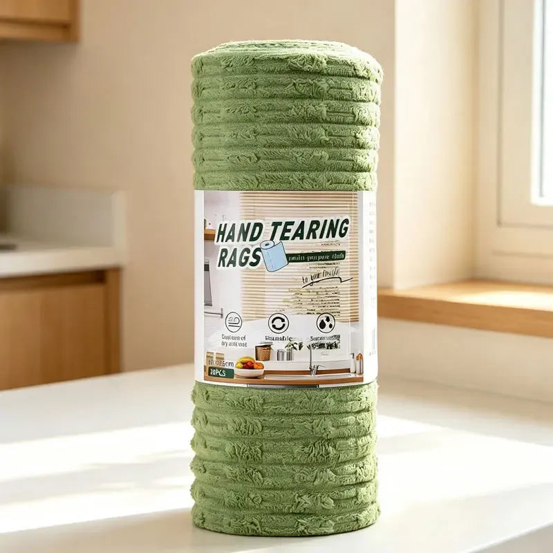 🔥LAST DAY 50% OFF🛒🔥20 PCS Tearable Antibacterial Cleaning Cloths, 10A-Grade Reusable Wet/Dry Lint-Free Rags