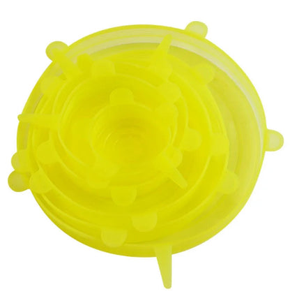 6Pcs Reusable Silicone Stretch Lids for fit bowls, cups, fruits & more.
