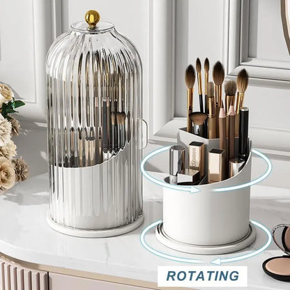 360-Degree Rotating Makeup Brush Organizer