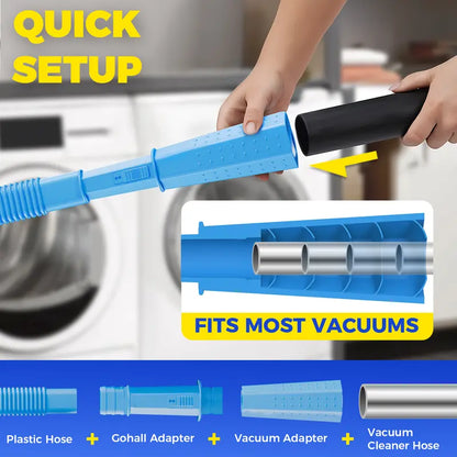 Dryer Vent Cleaner Kit 2 Pieces Vacuum Hose Attachment Lint Brush Universal Quick Lint Remover Deep Cleaning Improve Dryer Efficiency Lower Electric Bills