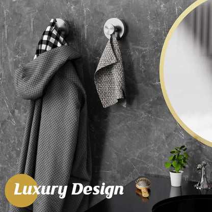 2-6 Units Suction Cup Hooks Bathroom Accessories home essentials for Shower Bathroom Kitchen, Wood Door, Glass Door, Mirror, Tile – Loofah, Towel, Coat, Bath Robe Hook Holder for Hanging up to 15 lbs with Waterproof