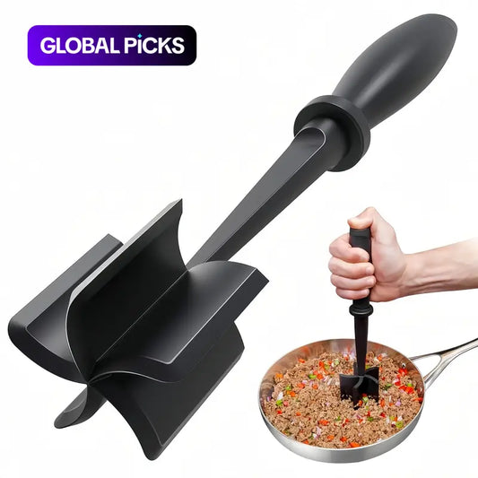 Ground Meat Masher, Heat-Resistant Handheld Meat Chopper, Kitchen Gadget & Accessory, Versatile Kitchen Tool, Kitchen Utensils for Hamburger Prep, Gift Idea for Summer
