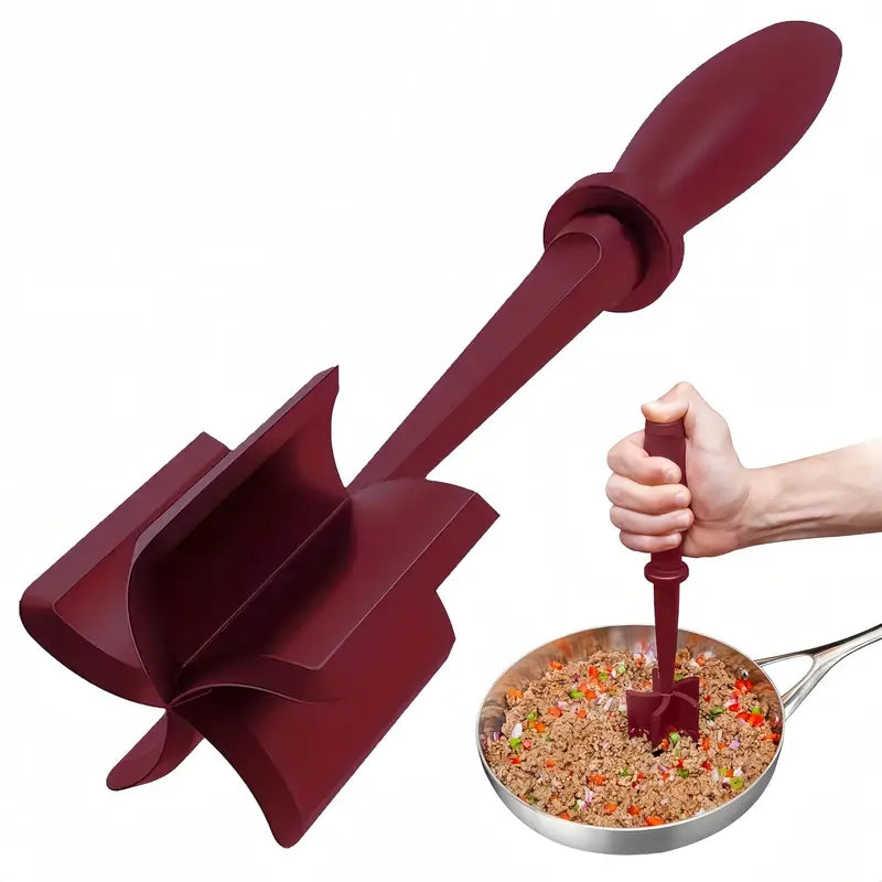 Ground Meat Masher, Heat-Resistant Handheld Meat Chopper, Kitchen Gadget & Accessory, Versatile Kitchen Tool, Kitchen Utensils for Hamburger Prep, Gift Idea for Summer