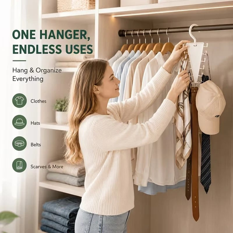 🎁Multi‑Functional V‑Shaped Double‑Sided Hanger Storage Rack