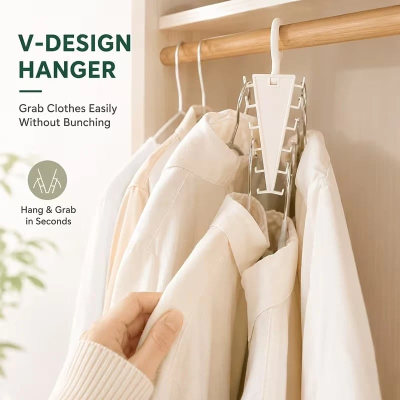 🎁Multi‑Functional V‑Shaped Double‑Sided Hanger Storage Rack