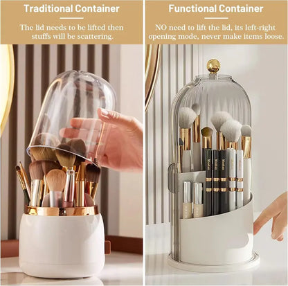 360-Degree Rotating Makeup Brush Organizer