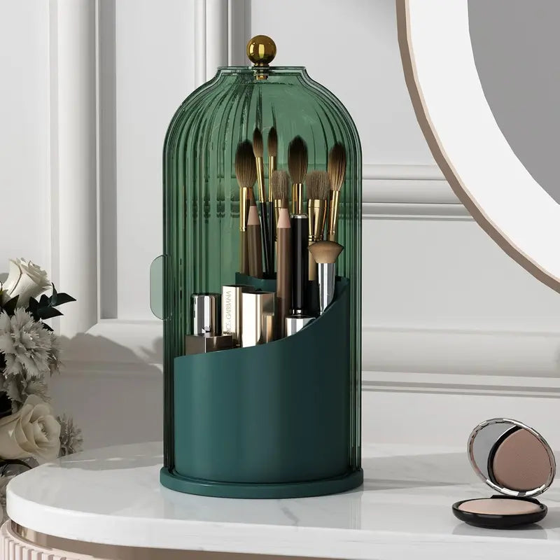 360-Degree Rotating Makeup Brush Organizer