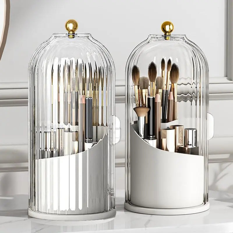 360-Degree Rotating Makeup Brush Organizer