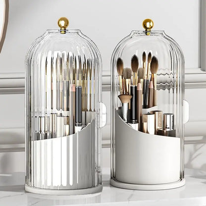 360-Degree Rotating Makeup Brush Organizer
