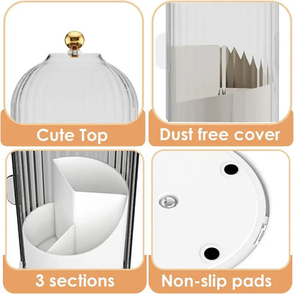360-Degree Rotating Makeup Brush Organizer