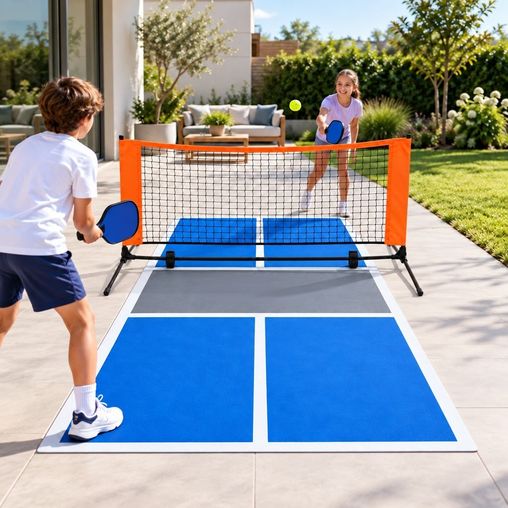 🎁Viral Favorite Restock: 60% Off This Week Only⚡️ - 🏓Portable Indoor Pickleball Court Kit | 2-Minute Setup | No Drilling | Quiet Cushioning